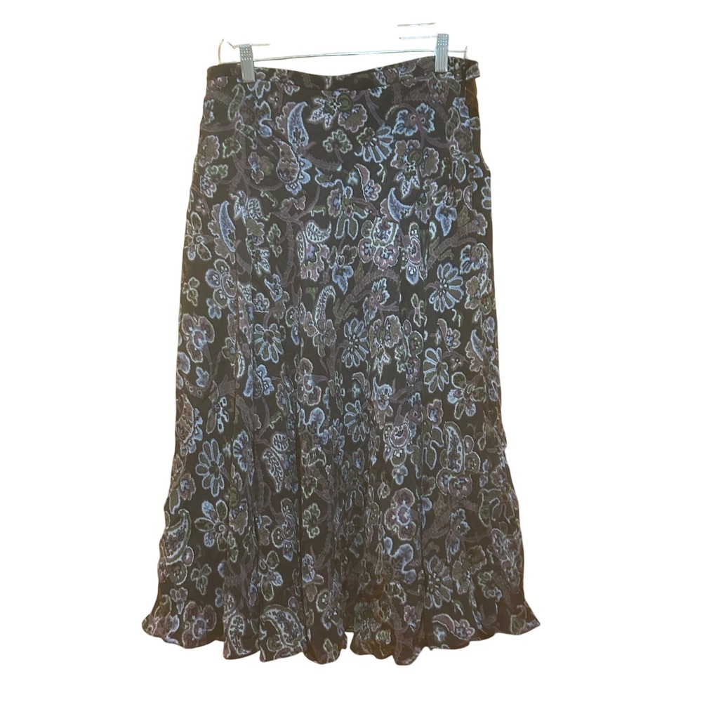 Jones New York Skirt Size 10 Brown Floral Preppy Career